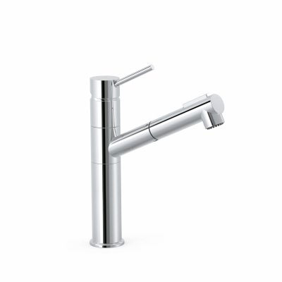 Konyhai egykaros, egylyukú, mosogató csaptelep kihúzható kifolyócsővel, króm 03043401