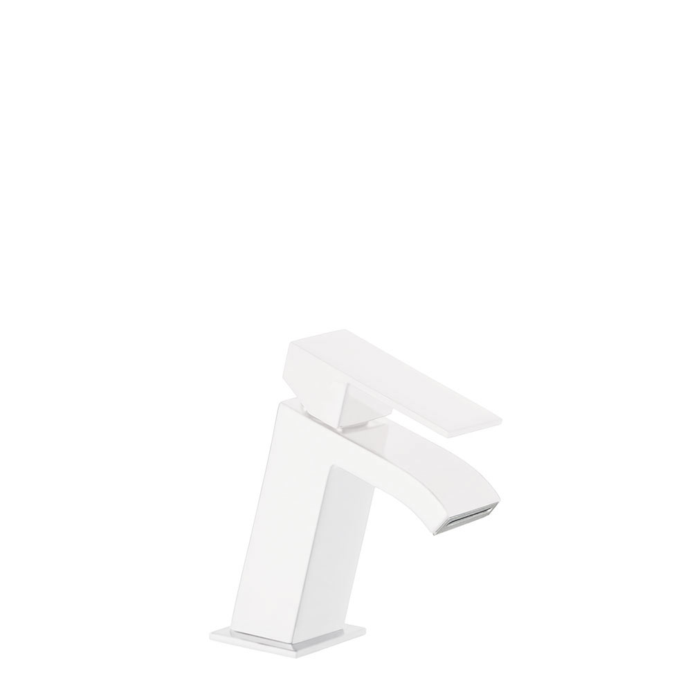 Tres Cuadro Exclusive egykaros mosdó csaptelep, cascade kifolyóval matt fehér  00620101BM