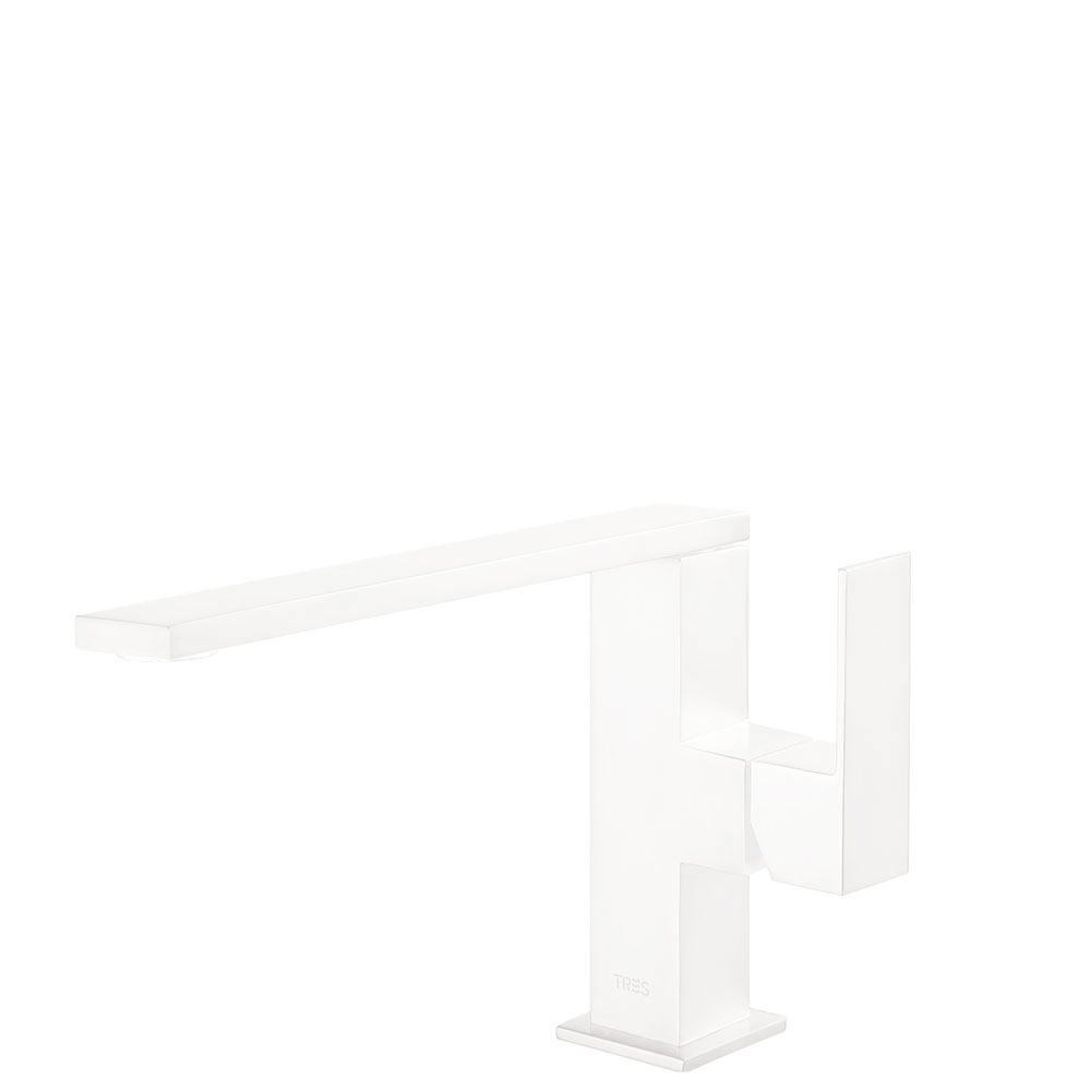 Tres Cuadro Exclusive egykaros mosdó csaptelep,  matt fehér 00620501BM