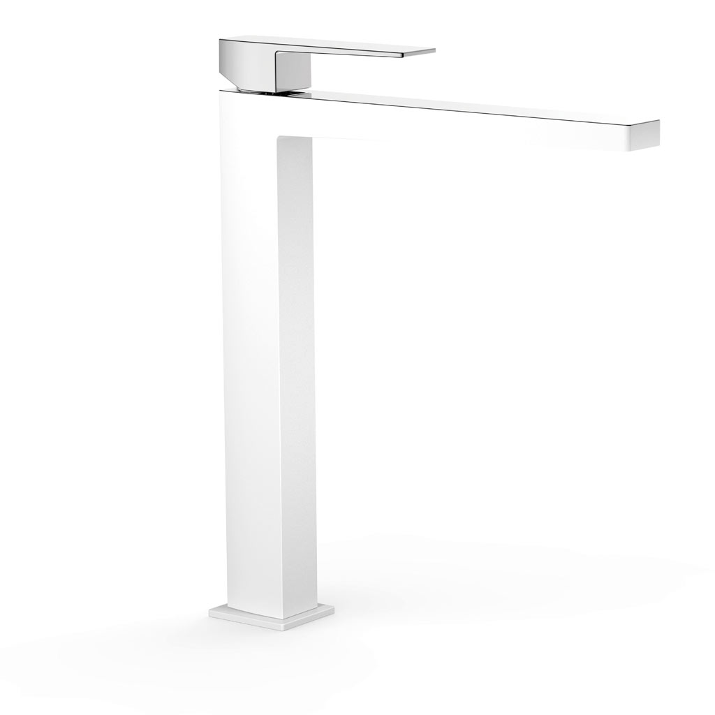 Tres Slim Exclusive magasított, 327mm mosdó csaptelep leeresztő nélkül, fehér-króm  20210305BL