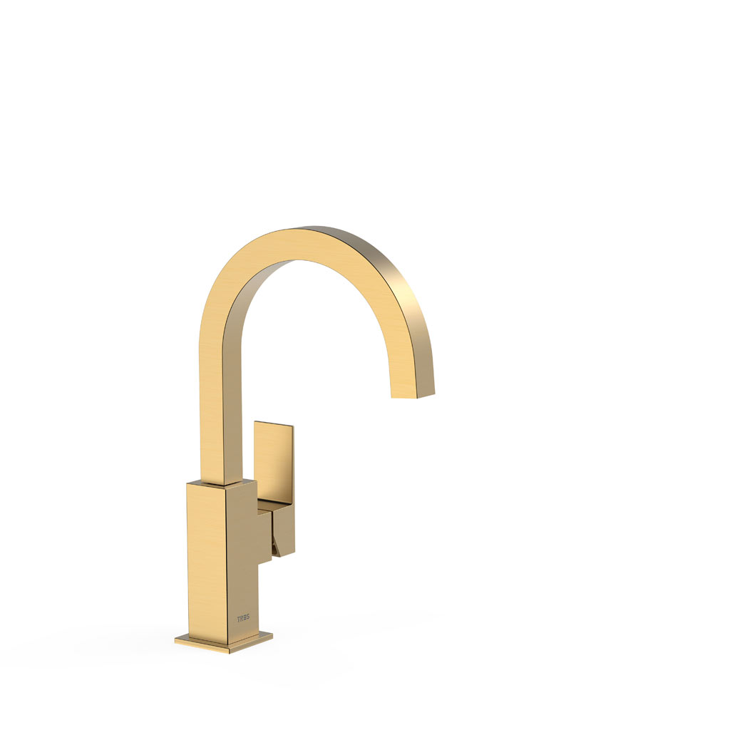 Tres Cuadro Exclusive magasított egykaros mosdó csaptelep, matt arany  00660602OM