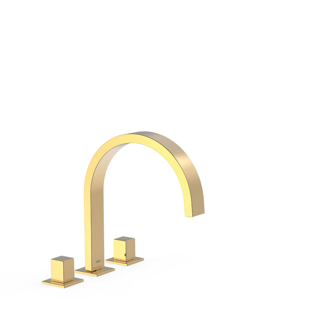 Tres Cuadro Exclusive peremre szerelhető, 3 üléses kád csaptelep, arany  00810501OR