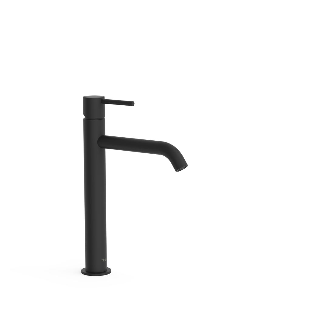Tres Study Exclusive magasított, egykaros mosdó csaptelep, matt fekete 26230701NM
