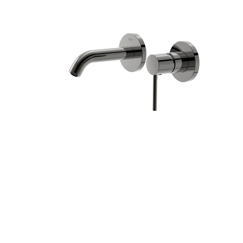 Tres Study Exclusive falba süllyesztett, kétrészes, egykaros mosdó csaptelep, metallic black 26220080KM