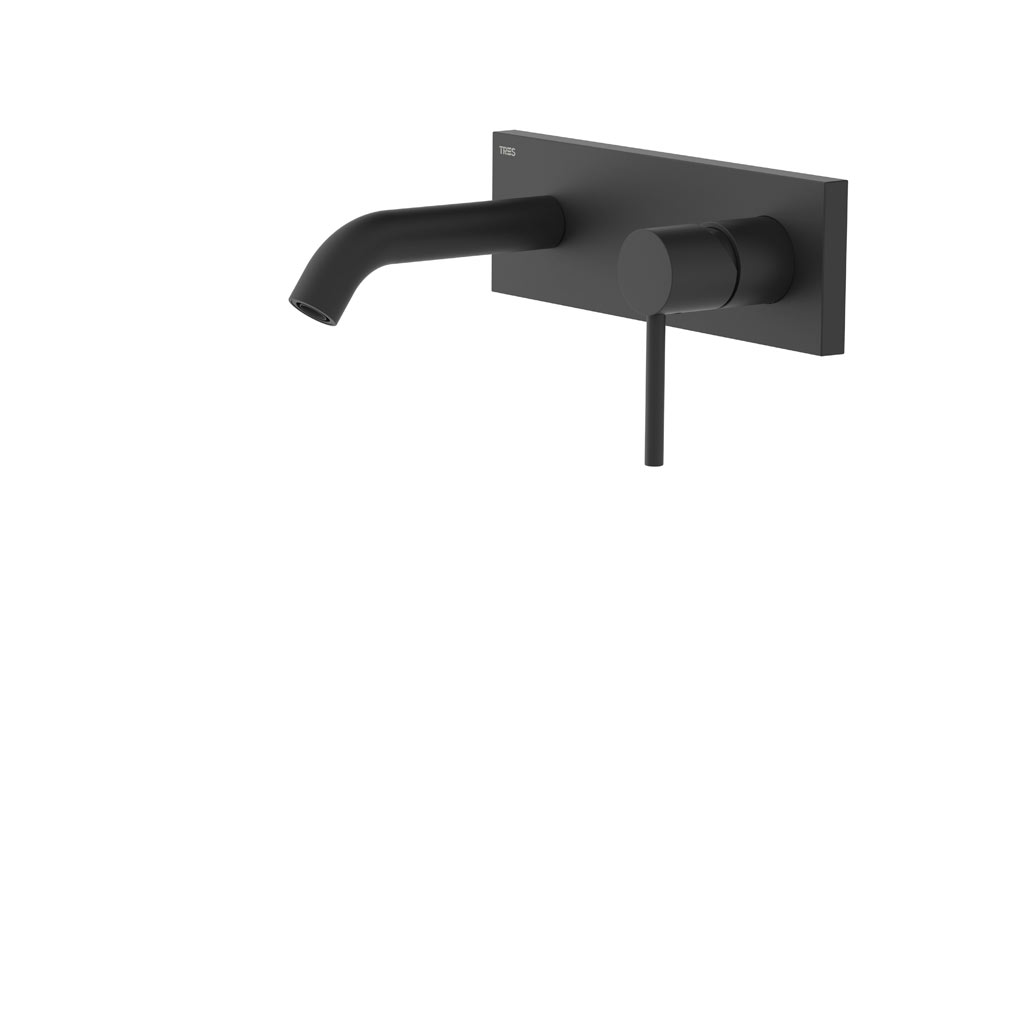 Tres Study Exclusive falba süllyesztett, egykaros mosdó csaptelep,  matt fekete 26220050NM