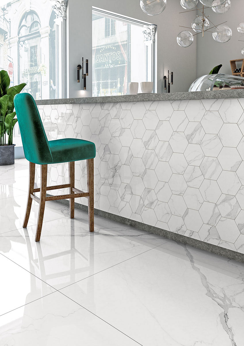 Tuscania White Marble Falburkolat | Csempék és Padlólapok