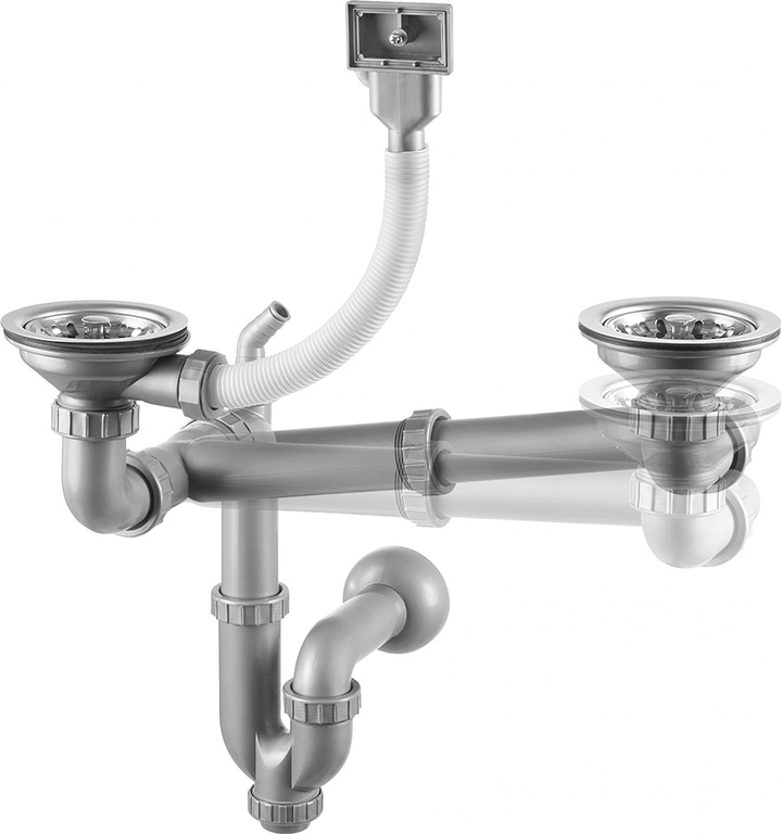 Deante szifon 1,5 és 2 medencés acél mosogatókhoz 